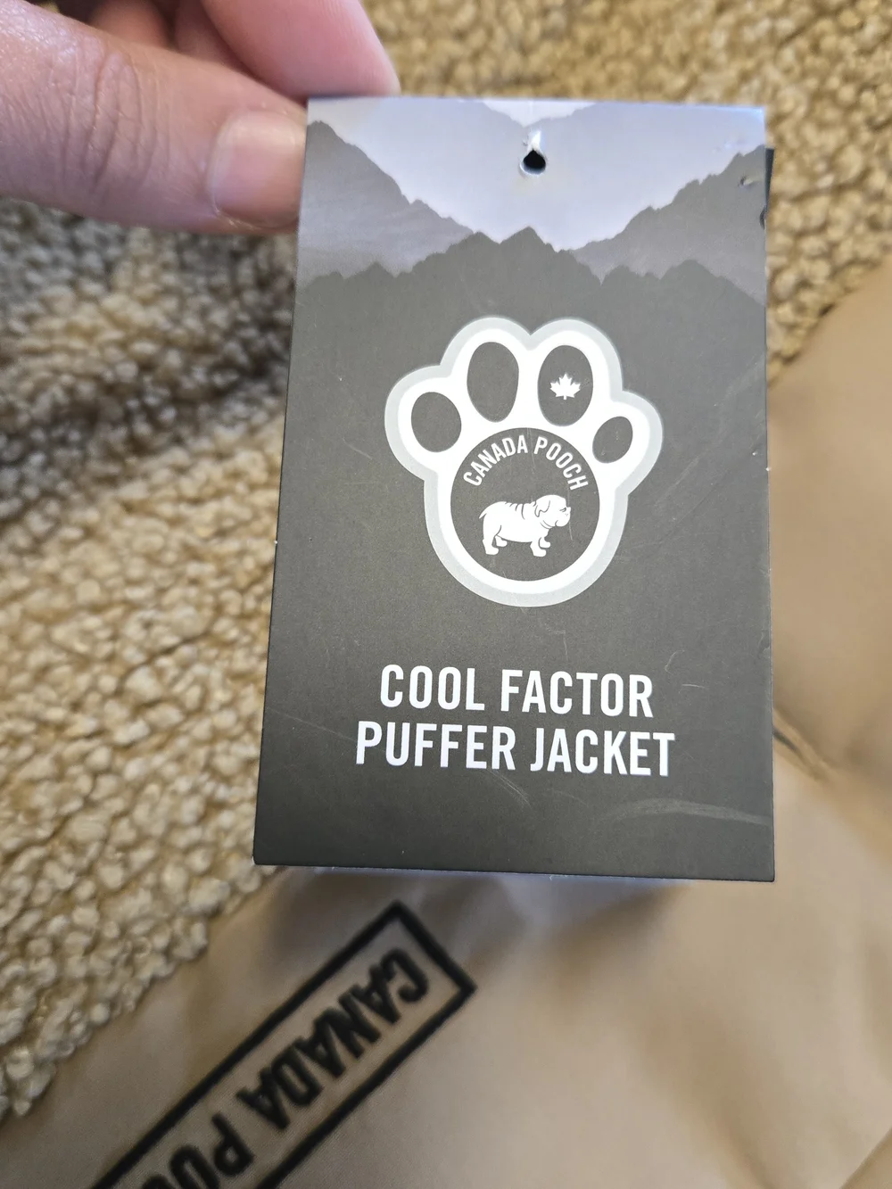 New! 18in Canada Pooch Tan Cool Factor Puffer Jacket Dog Puppy
